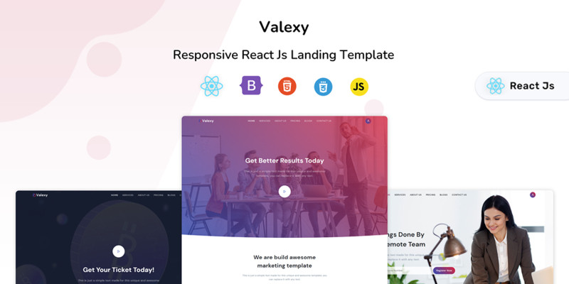 Valexy - React Js Landing Page Template