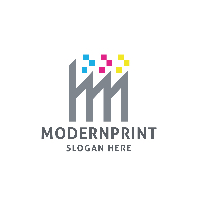 Modern Print Letter M Logo