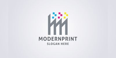 Modern Print Letter M Logo