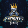 Esport Skull and Gold Crown Game Logo for Team