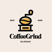 Unique Coffee Grinder Logo Design