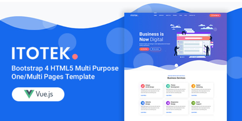itotek - Bootstrap 4 Vue Js  Template