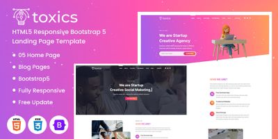 Toxics - Responsive Bootstrap 5 Landing Page