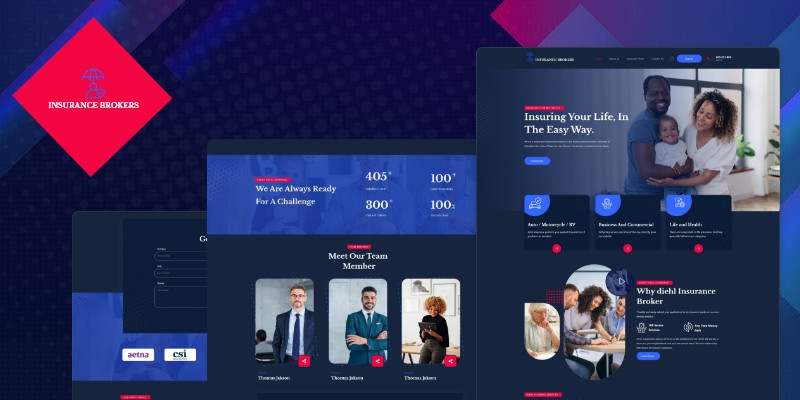 Insurance Brokers Template - UI Adobe XD