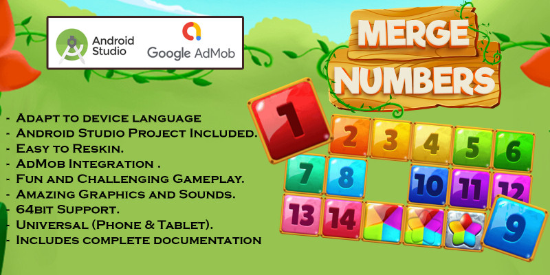 Merge Numbers - Android Studio Template