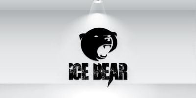 Ice Bear Logo Template For Clothing And Hokcey