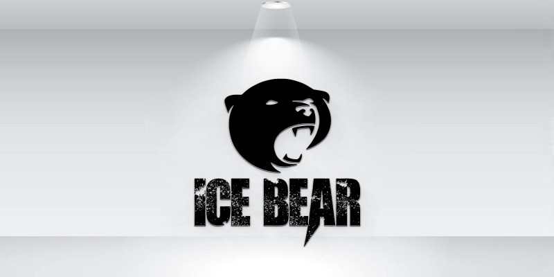 Ice Bear Logo Template For Clothing And Hokcey