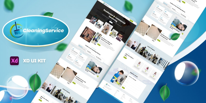 Cleaning Service Template - UI Adobe XD