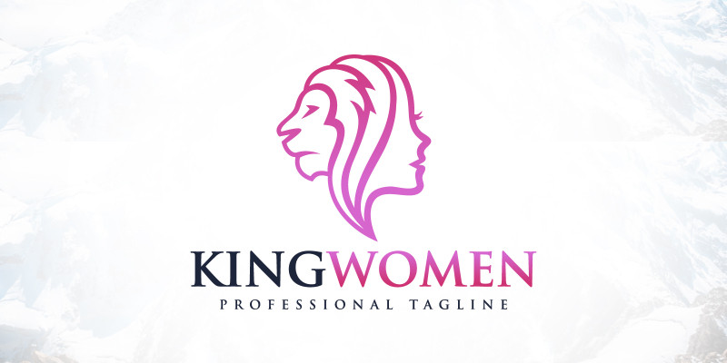 Lion King Women Power Logo Design