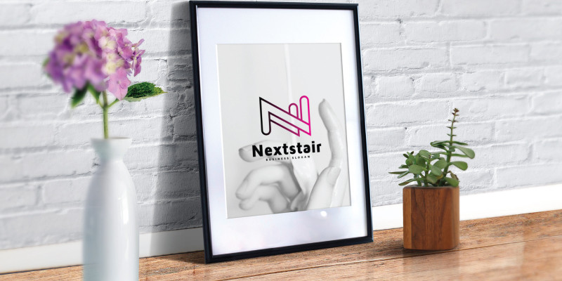 Next Stair - Double N Outlined Letter Logo