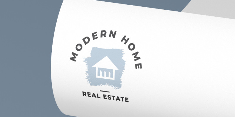 Modern Home Real Estate Logo