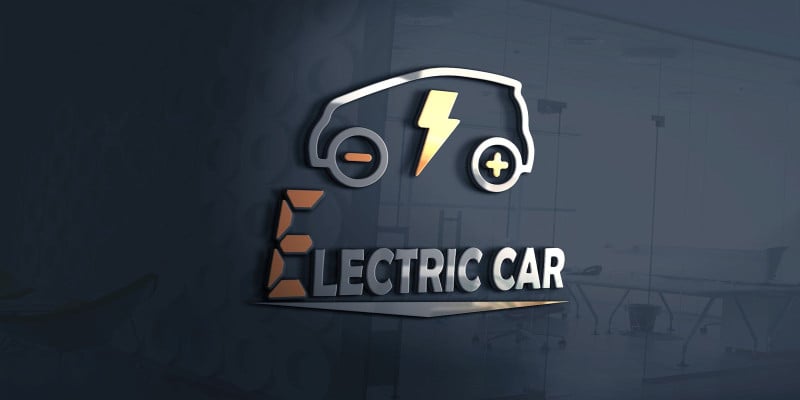 Electric Car Logo Template Minimal