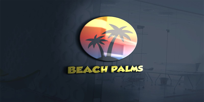 Beach Palms Logo Template For Beach Club