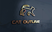 Cat Outline Logo Template For Cats Shop Screenshot 1