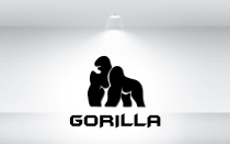 Gorilla Logo Template In Negative Space Screenshot 1