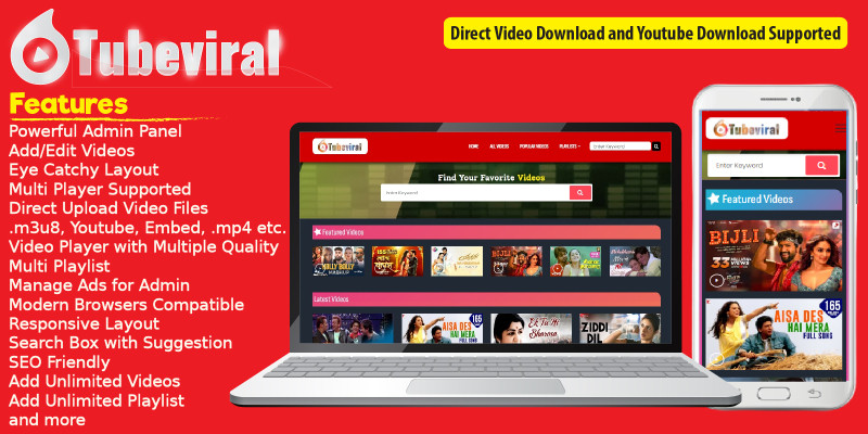 TubeViral PHP Video Portal Script with Admin Panel