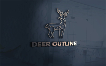 Deer Outline Logo Template One Line Design Screenshot 1