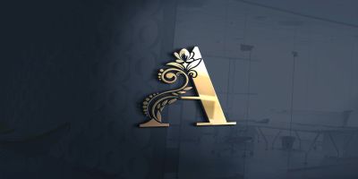 Gold Alphabet Letters Design Logo Template
