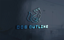 Dog Outline Logo Template For Dogs Shop Screenshot 1