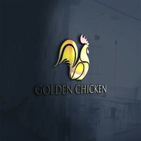 Golden Chicken Logo Template For Chicken Business