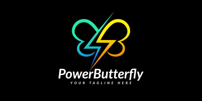 Electric Flash Volt Power Butterfly Logo