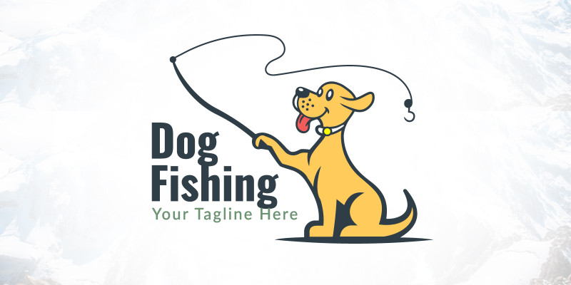 Creative Fishing Dog Logo Design
