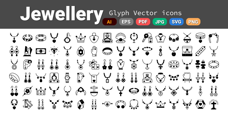 Jewellery Elements Icons Pack | SVG | EPS