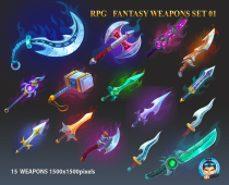 15 RPG Fantasy Weapons Set 01 Screenshot 2
