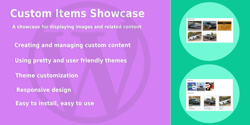 Custom Items Showcase For WordPress