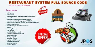 Restaurant System Full Source Code .NET