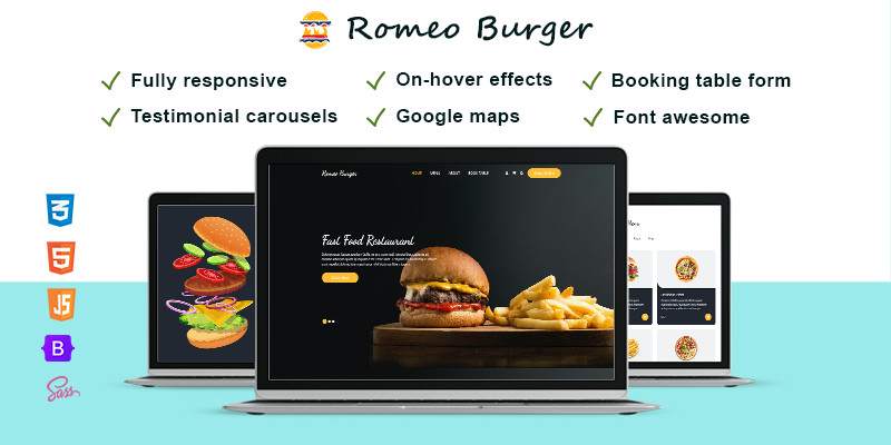 RomeoBurger - Responsive Bootstrap HTML Template