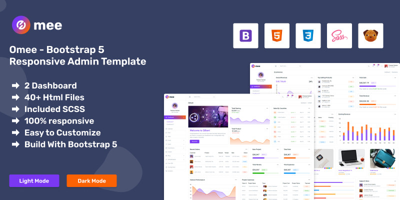 Omee - Bootstrap 5 Responsive Admin Template