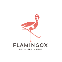 Flamingo Pixel Pro Logo Template