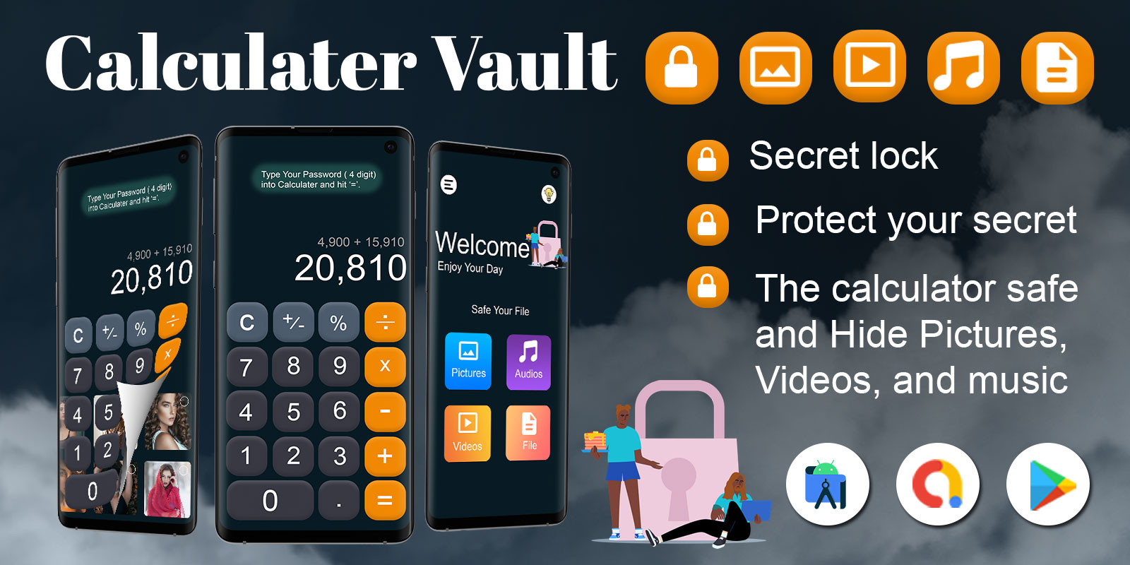 Calculator Photo Vault Android Source Code by Elveeinfotech Codester