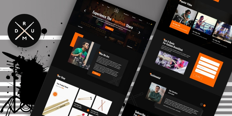 Drum Stick UI Template - UI Adobe XD