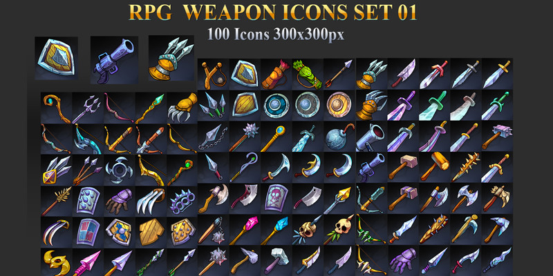 RPG Weapon Icons Set 01