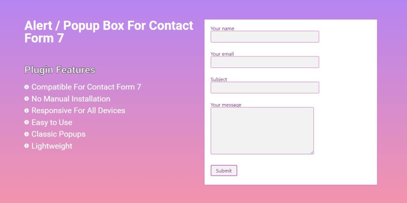 Alert Popup For Contact Form 7