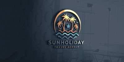Sun Holiday Pro Logo Template