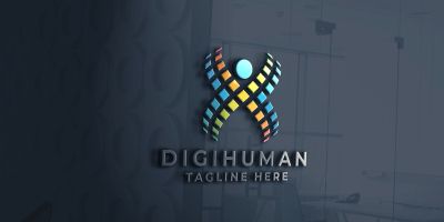 Digi Human Pro Logo Template