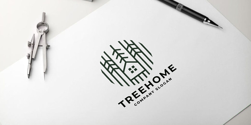 Tree Home Pro Logo Template