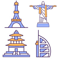 Top Cities Building Icons pack