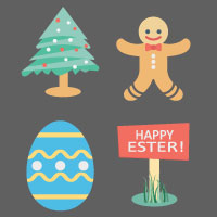 Easter Color Vector Icons Pack