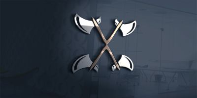 Axes Vikings Logo Template