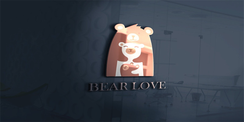 Bear Love Family Logo Template