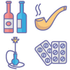Tobacco Nature And Drugs Vector Icons