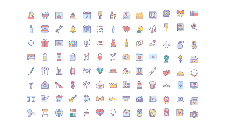 Wedding Vector Icons Pack
