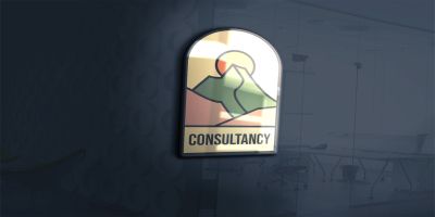 Consultancy Logo Template With Sun And Mountain