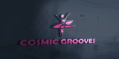Cosmic Grooves Logo Template For Dance Academy
