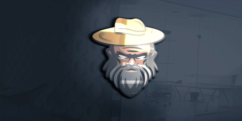 Bearded Old Man Logo For Gaming Channel