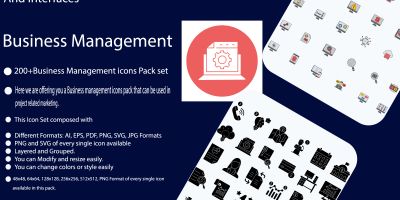 200 Business management Icon Pack 